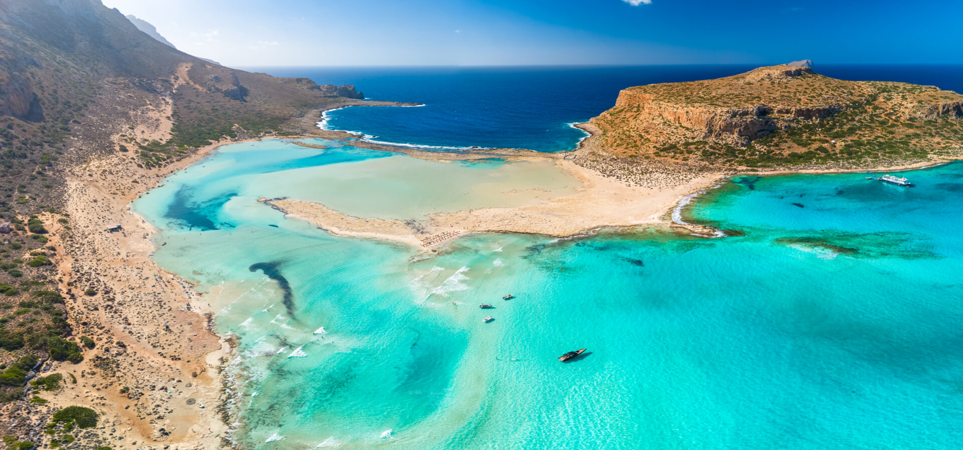 Balos lagoon turquoise water white sand Gramvousa