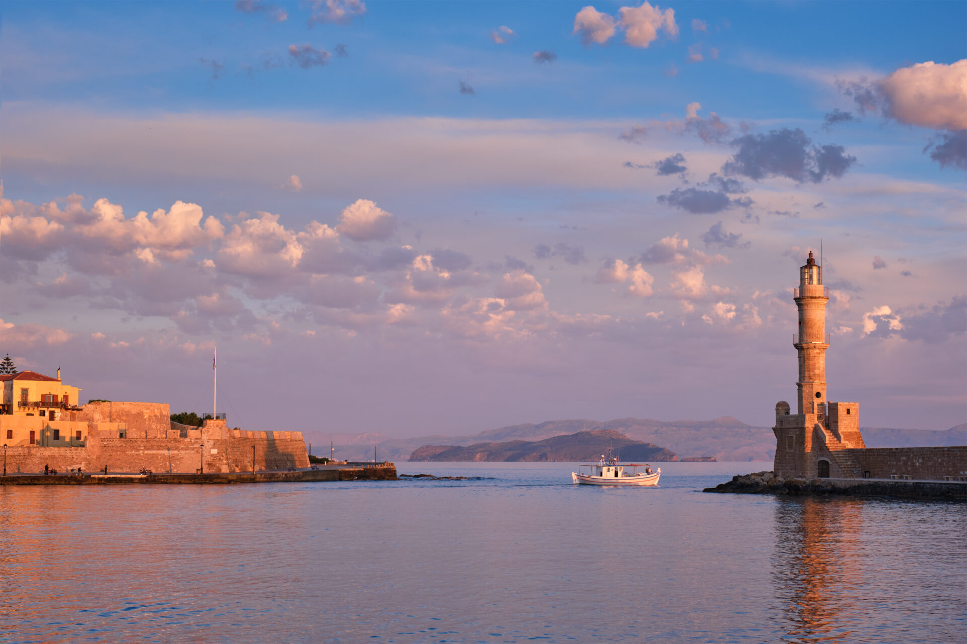 Chania Venetian harbor lighthouse old town waterfront