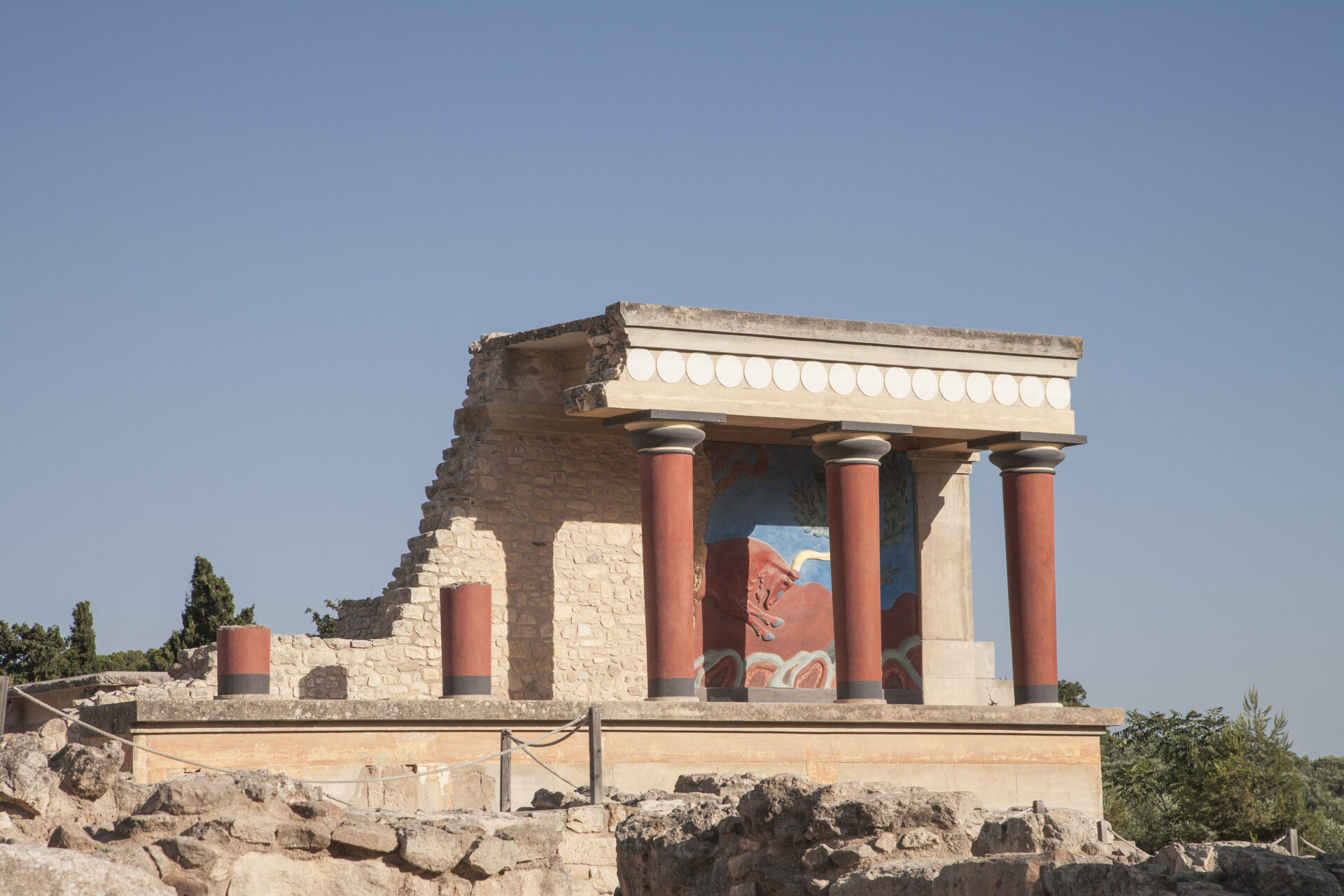 Knossos Palace Minoan columns archaeological site Heraklion